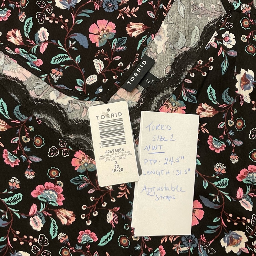Torrid Ava Challis Lace Trim Cami - Picture 3 of 6